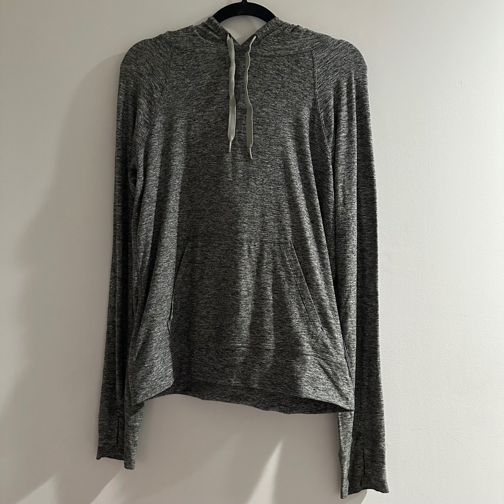 Outdoor Voices Heather Grey Hoodie Long‎ Sleeve Thumbhole Pockets Size M